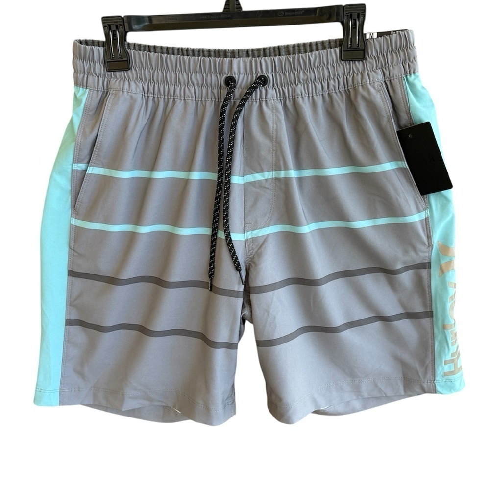 Hurley Gray and Blue Board Shorts Quick-Dry Swimwear